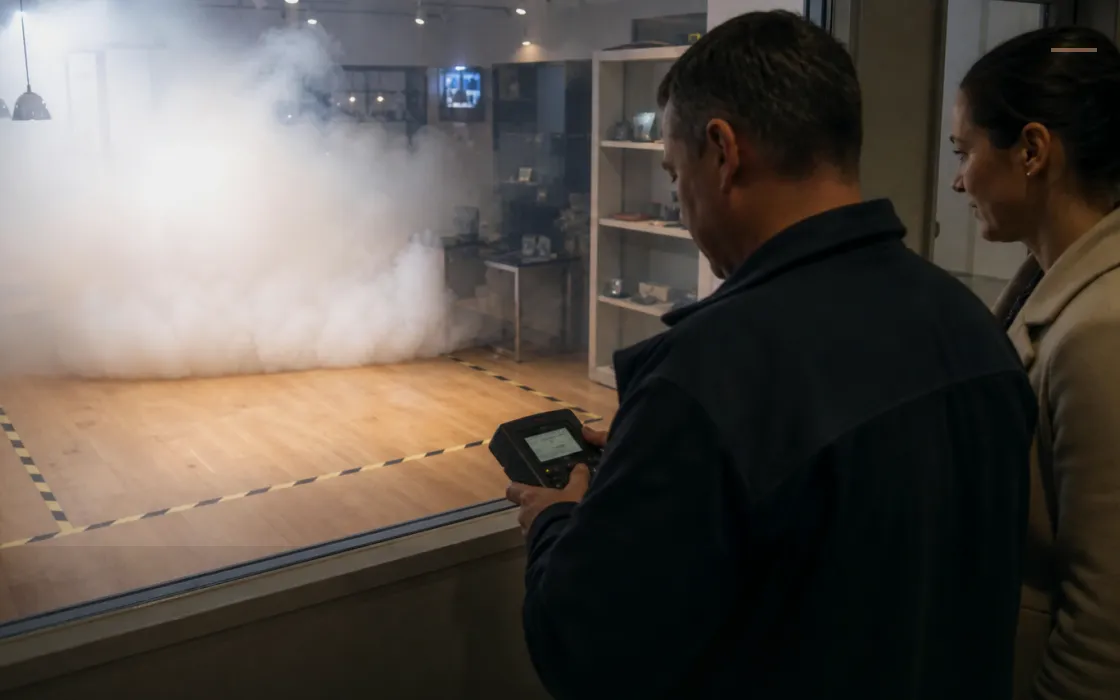 Nebel gegen Einbrecher – individuelle Objektvisualisierung zu Sicherheitsnebel verhindert nicht den Zutritt – er erschwert den Zugriff danach