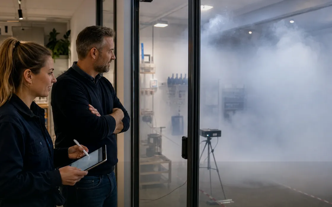 Dokumentierte Wirkungs- und Prüfszene zu Betriebsakte: betriebliche Verantwortung für Pfandhaus: vom Befund zur Entscheidung über Nebelmaschine im Kontext „Pfandhaus“